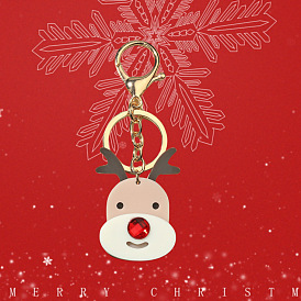 Christmas creative personality cute Santa Claus Elk Snowman acrylic keychain pendant