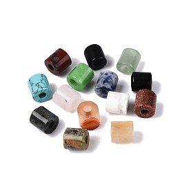 Natural & Synthetic Mixed Gemstone Beads, Column, Mixed Dyed and Undyed