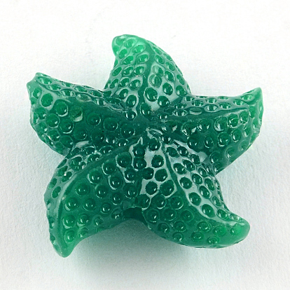 Окрашенная коралловых бусин синтетические, морская звезда / морские звезды, 20x19x7 мм, отверстие : 1.5 мм
