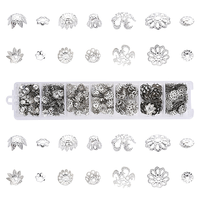 755 pcs 7 bouchons de perles de fer de style, fleur