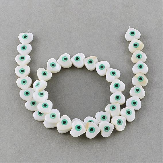Natural Sea Shell Beads Strands, Heart
