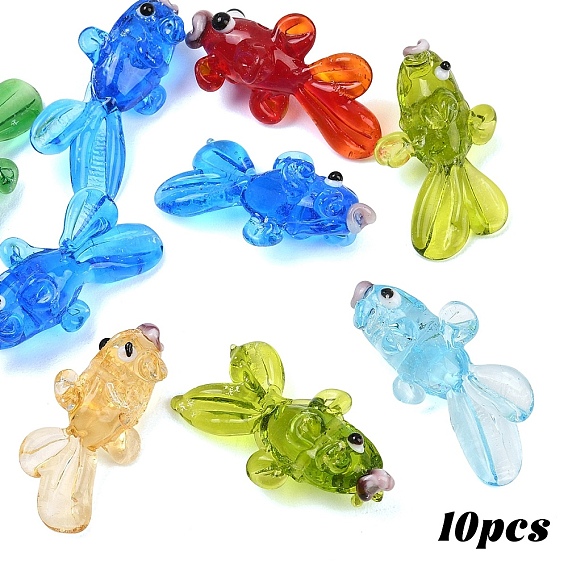 10Pcs Handmade Lampwork Bumpy Beads, Clownfish
