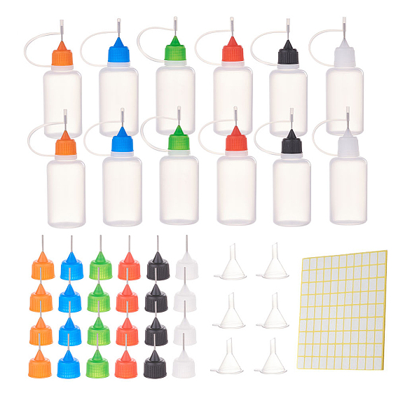 Plastic Glue Bottles, Plastic Replace Head and Transparent Plastic Funnel Hopper