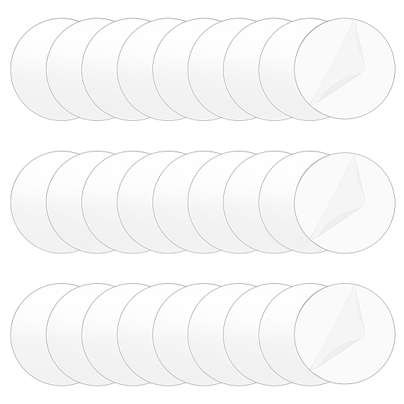 60feuille acrylique pour loisirs créatifs, plat rond