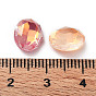 Electroplate Glass Rhinestone Cabochons, Point Back & Back Plated, Faceted, Oval