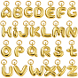 26Pcs 26 Styles Rack Plating Brass Pendants, with Jump Ring, Lead Free & Cadmium Free & Nickel Free, Long-Lasting Plated, Letter A~Z Charms