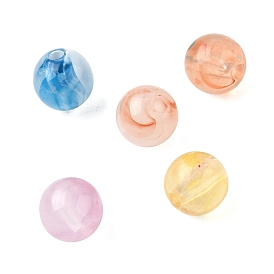 Прозрачные акриловые бусины, круглые, два тона