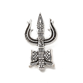 Сплавочные подвески тибетского стиля, без кадмия и без свинца, трезубец