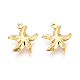 304 подвески из нержавеющей стали в виде морских животных, прелести морская звезда, ионное покрытие (ip)