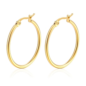 304 Stainless Steel Hoop Earrings, Rings