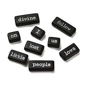 Непрозрачные акриловые бусины, прямоугольник со случайной буквой