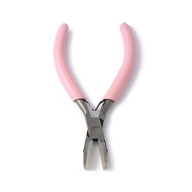(Défaut de fabrication : jaunissement) 45# Pince à bijoux en acier au carbone, pince plate, pince à mâchoires en nylon, polir