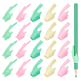 Gorgecraft 60Pcs 6 Colors Fish Shape Polyethylene Pencil Grips for Kids, Grip Posture Correction Tool