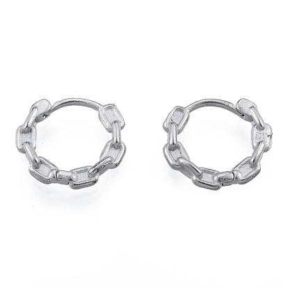 316 Surgical Stainless Steel Chain Shape Hoop Earrings for Men Women