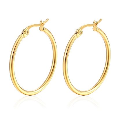 304 Stainless Steel Hoop Earrings, Rings