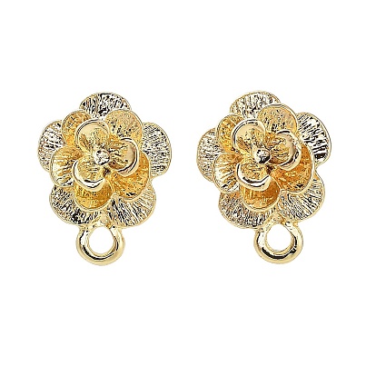 Сплав серьги выводы, со штифтом 304 из нержавеющей стали, цветок