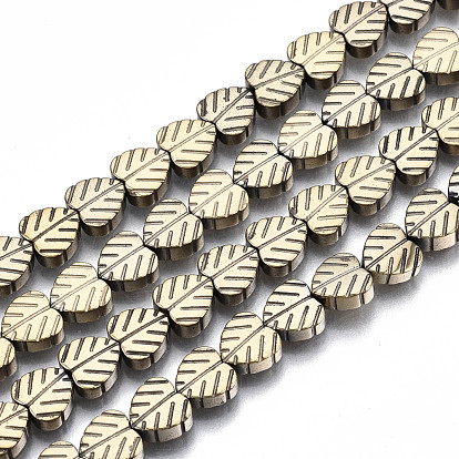 Electroplate Non-magnetic Synthetic Hematite Beads Strands, Leaf