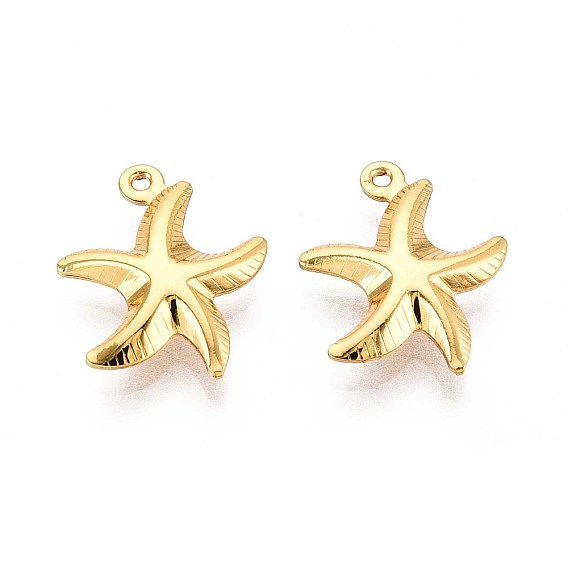 304 подвески из нержавеющей стали в виде морских животных, прелести морская звезда, ионное покрытие (ip)