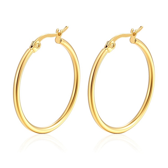 304 Stainless Steel Hoop Earrings, Rings