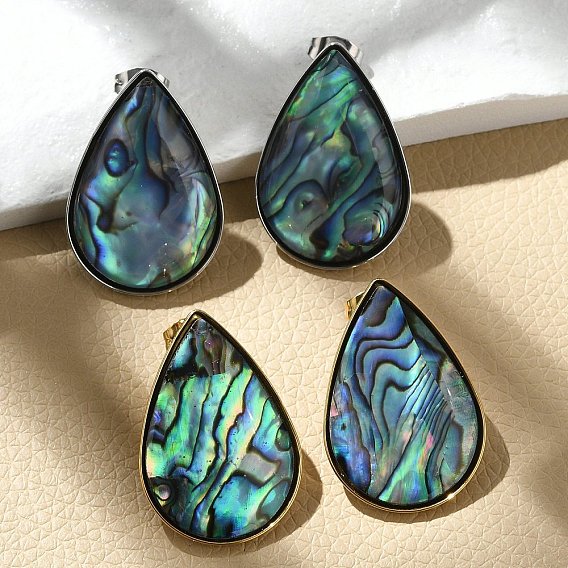 304 из нержавеющей стали серьги, с оболочкой, ионное покрытие (ip), слеза