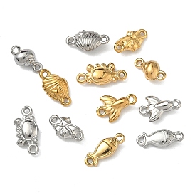 Океан 304 подвески-соединители из нержавеющей стали, настоящее 18k позолоченное/цвет нержавеющей стали