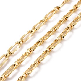 Brass Oval Link Chains, Unwelded, with Spool, Cadmium Free & Lead Free