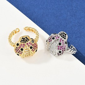 Кольца-манжеты из латуни с микро-паве и разноцветными кубическими циркониями, без кадмия и без свинца, ледибой