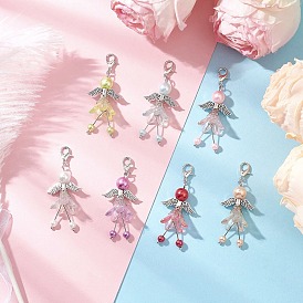 Подвесные украшения из ангельского стекла и акрила, с цинковым сплавом застежками омаров коготь