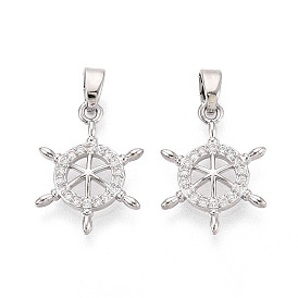 Латунные микропаве прозрачные подвески с фианитом, Шлем прелести