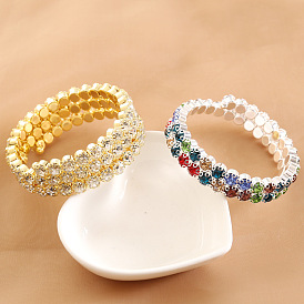 Colorful Rhinestone Bracelet for Women, Perfect Bridal Accessory