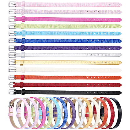 26 pièces 13 bracelets en cordon de simili cuir de différentes couleurs, boucle ajustable en acier inoxydable, bijou pour hommes et femmes, couleur inox