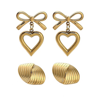 304 из нержавеющей стали серьги, золотые