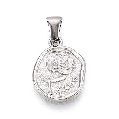 303 подвески из нержавеющей стали, овал с подвесками в виде цветка розы