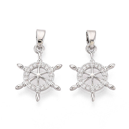 Латунные микропаве прозрачные подвески с фианитом, Шлем прелести