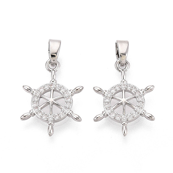 Латунные микропаве прозрачные подвески с фианитом, Шлем прелести