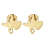 Ионное покрытие сердца (IP) 304 фурнитура для сережек-гвоздиков из нержавеющей стали, с петлей