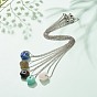 Natural Gemstone Pendant Necklace, 304 Stainless Steel Jewelry for Women