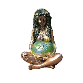 Resin Earth Mother Goddess Statue, for Office Home and Garden Display Decorations