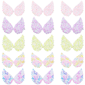 30шт. 5 цвета крылья полиэстер и пайетки компьютерная вышивка ткань пришивные/приклеиваемые утюгом нашивки, аксессуары для костюма, аппликация