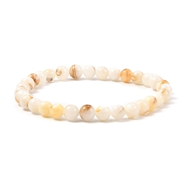 6.5mm Natural Shell Beads Stretch Bracelet for Teen Girl Women
