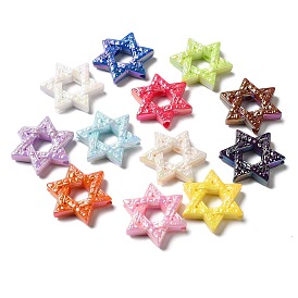 UV Plating Acrylic Beads, AB Color, Star