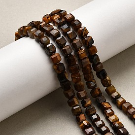 Природных тигровый глаз бисер нитей, граненый стол, вырезанный куб