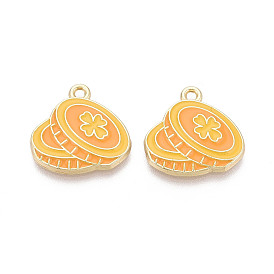 Подвески из сплава с эмалью ко Дню Святого Патрика, монета с подвесками в виде клевера, золотые, без кадмия, без никеля и без свинца