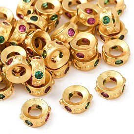 Латунные микро проложить Цирконий Европейский бисером, долговечный, плоско-круглые