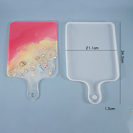 Rectangle Dessert Tray with Handle Silicone Molds, for UV Resin, Epoxy Resin Craft Making