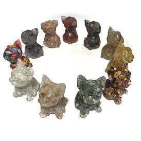 Cute Dog Gemstone Display Decorations, Gems Crystal Puppy Ornament, Resin Home Decorations