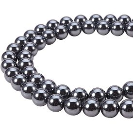 Non-magnetic Synthetic Hematite Bead Strands, Round, Grade AAA