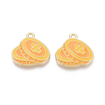 Подвески из сплава с эмалью ко Дню Святого Патрика, монета с подвесками в виде клевера, золотые, без кадмия, без никеля и без свинца