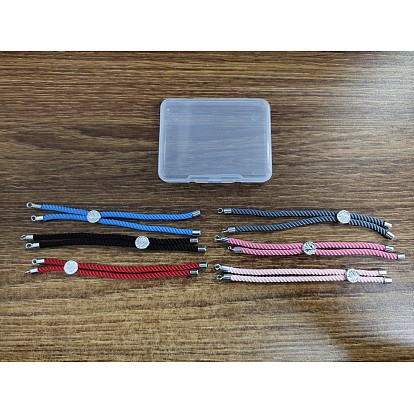 Nylon Twisted Cord Armband machen, Slider Armband machen, mit umweltfreundlichen Messingfunden, cadmiumfrei und bleifrei, langlebig überzogen, Baum des Lebens