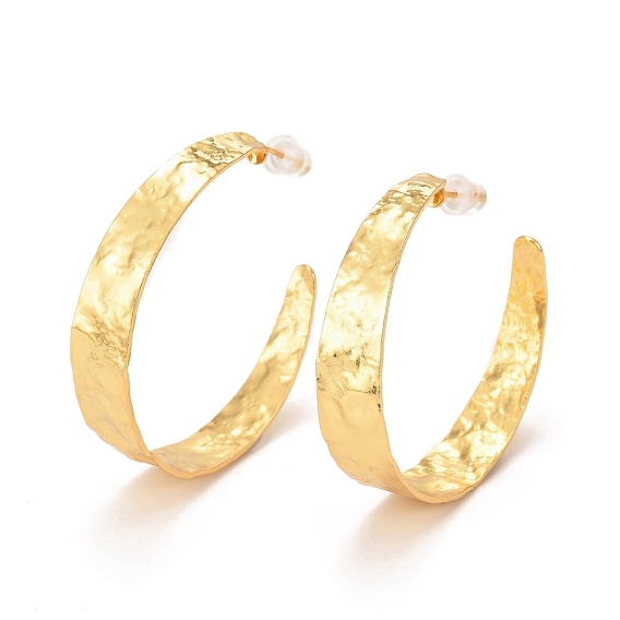 Brass Stud Earrings, Long-Lasting Plated, Ring